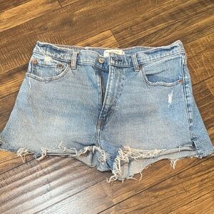 Abercrombie & Fitch Light Blue Distressed Jean Shorts (the mom short) size 30/10